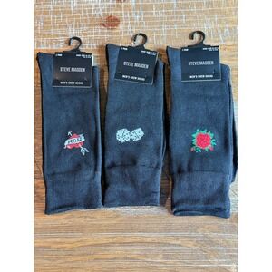NWT Steve Madden Mens Crew Socks LOT  Black Tattoo Rose Dice Mom Heart 6-12.5